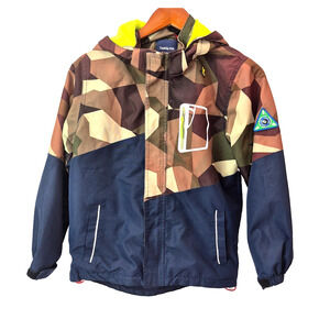 Boys Winter Camo Coat Hooded Zip Jacket with Pockets Size 10-12